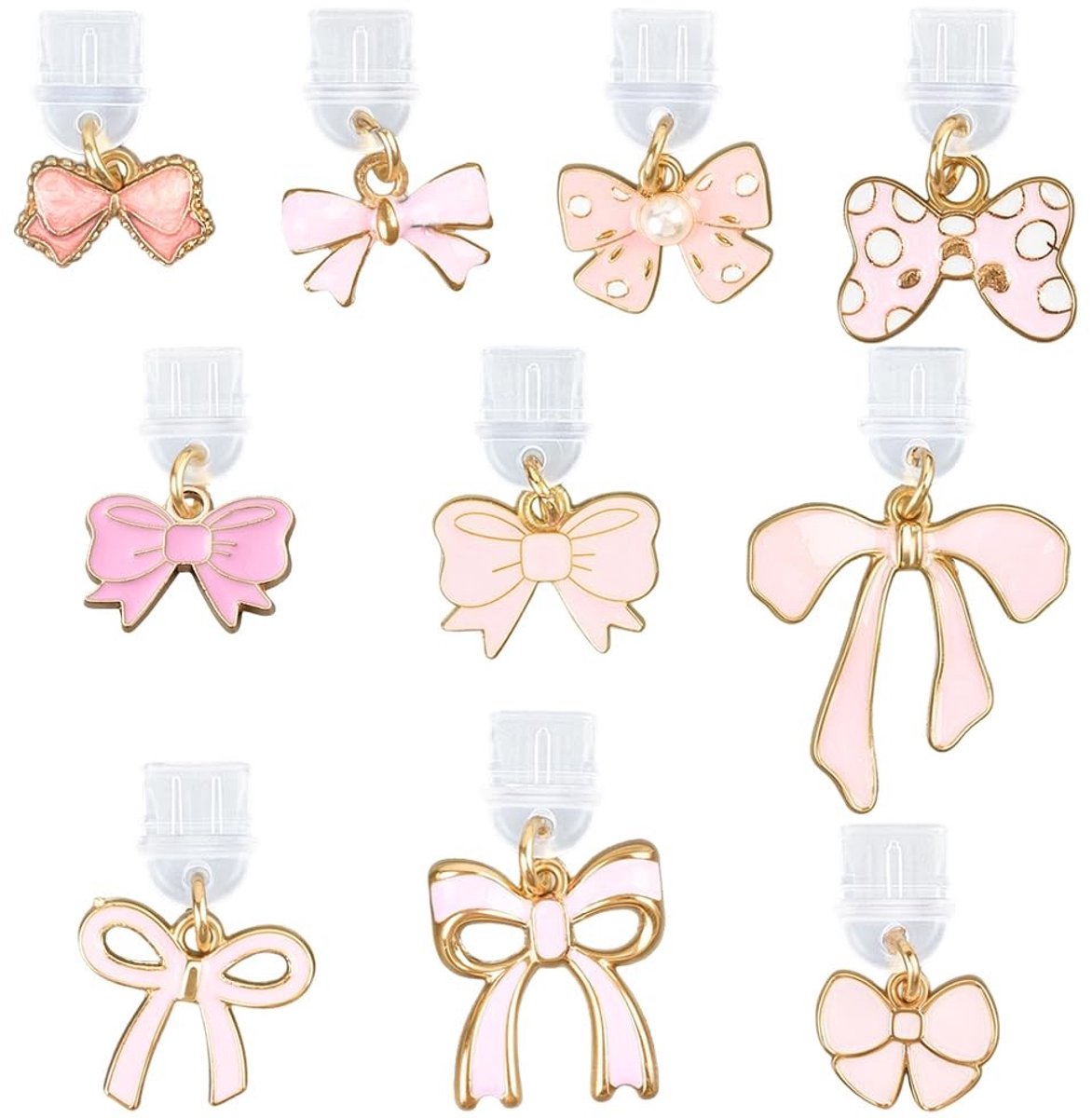 Dailygoods - 10 Stijlen Boog Stof Plug Charm type C voor Mobiele Apparaten
