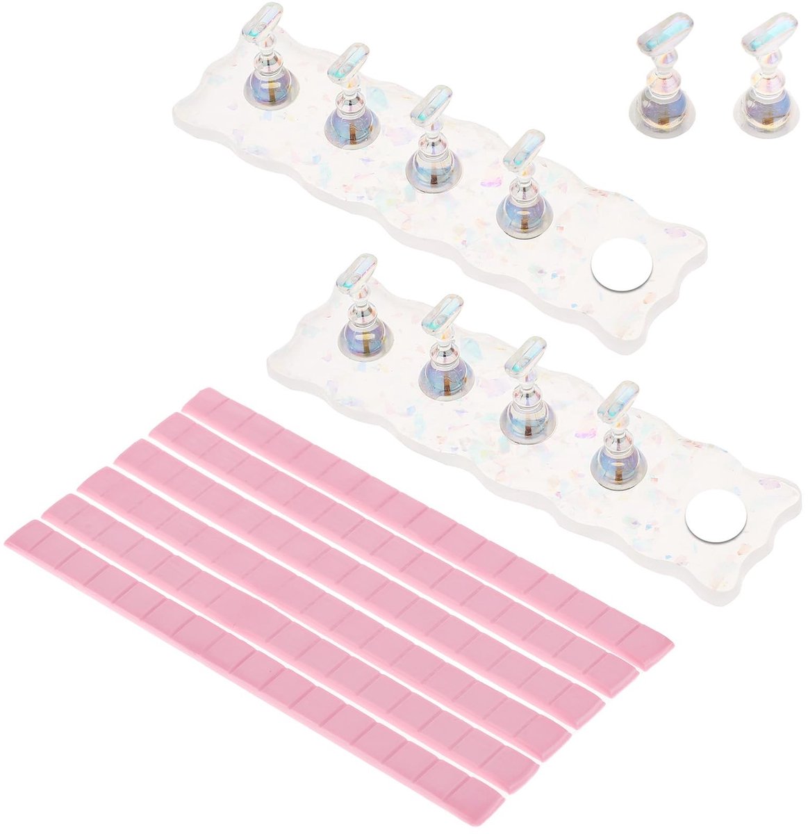 Dailygoods - 2 Stuks Nagelstandaard met 90 Kleefpads voor Nageldesign