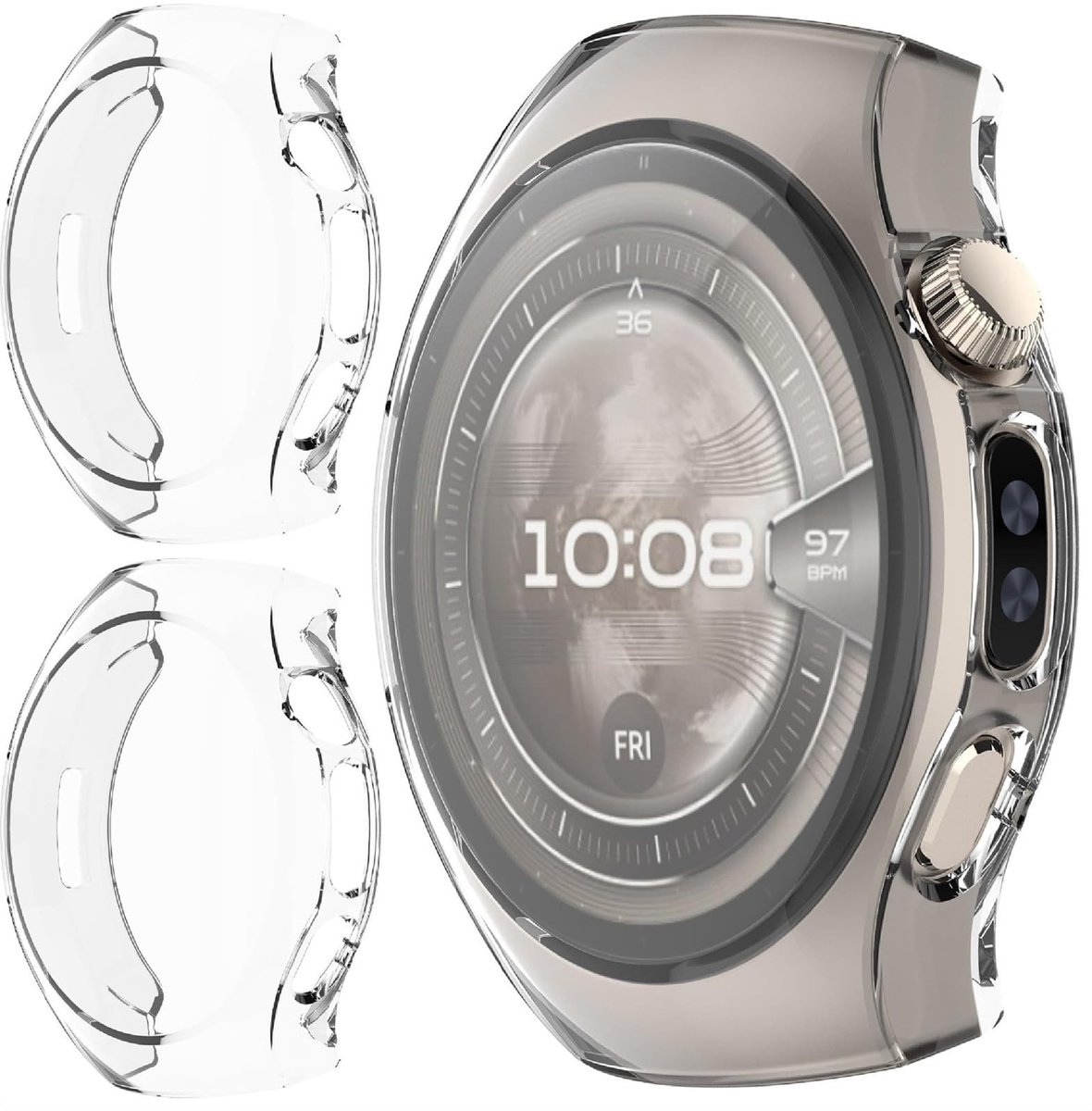Dailygoods - Zachte TPU Hoes voor Huawei Watch 5 (2 stuks)