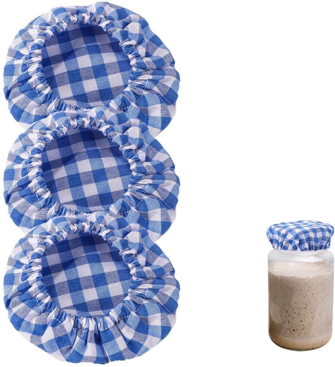Dailygoods - Set van 3 Herbruikbare Katoenen Zuurdesem Starter Jar Doek Covers