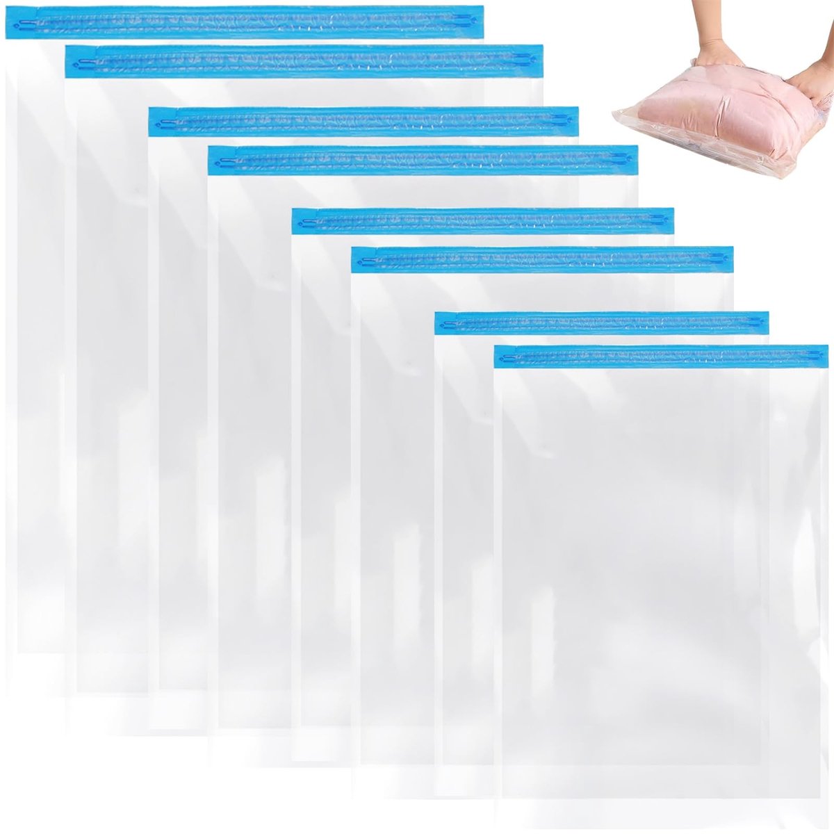 Dailygoods - Herbruikbare Vacuümzakken voor Kleding (8 Stuks, 4 Maten)
