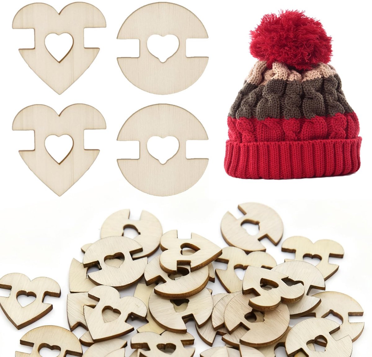 Dailygoods - 60 stuks Aannaaibare Pomponknopen voor Haakprojecten