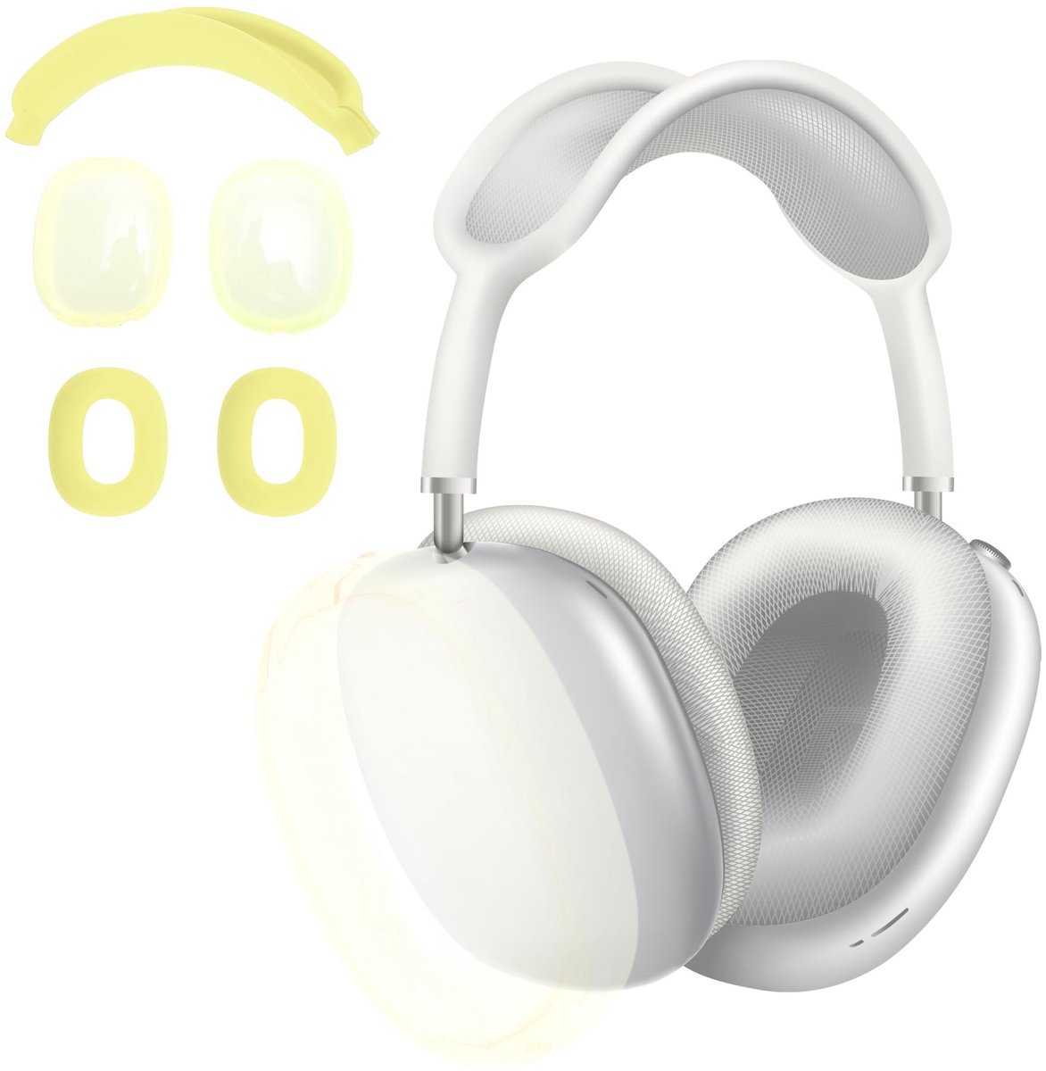 Dailygoods - 3-in-1 Beschermhoes voor AirPods Max in Geel