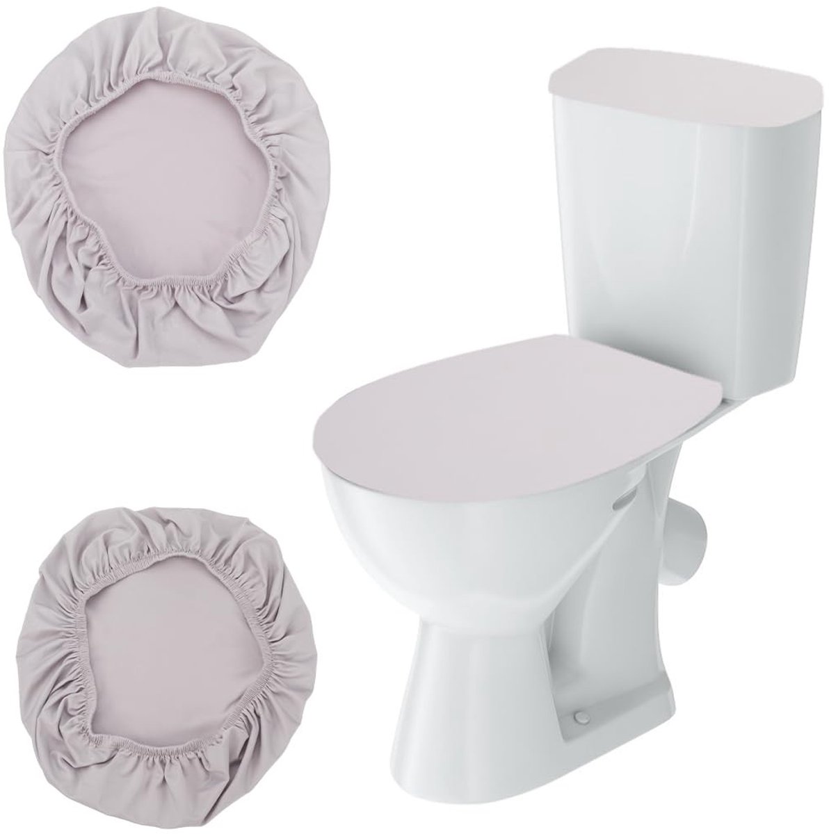 Dailygoods - Set van Fluwelen Toiletdekselhoezen voor Badkamerdecoratie