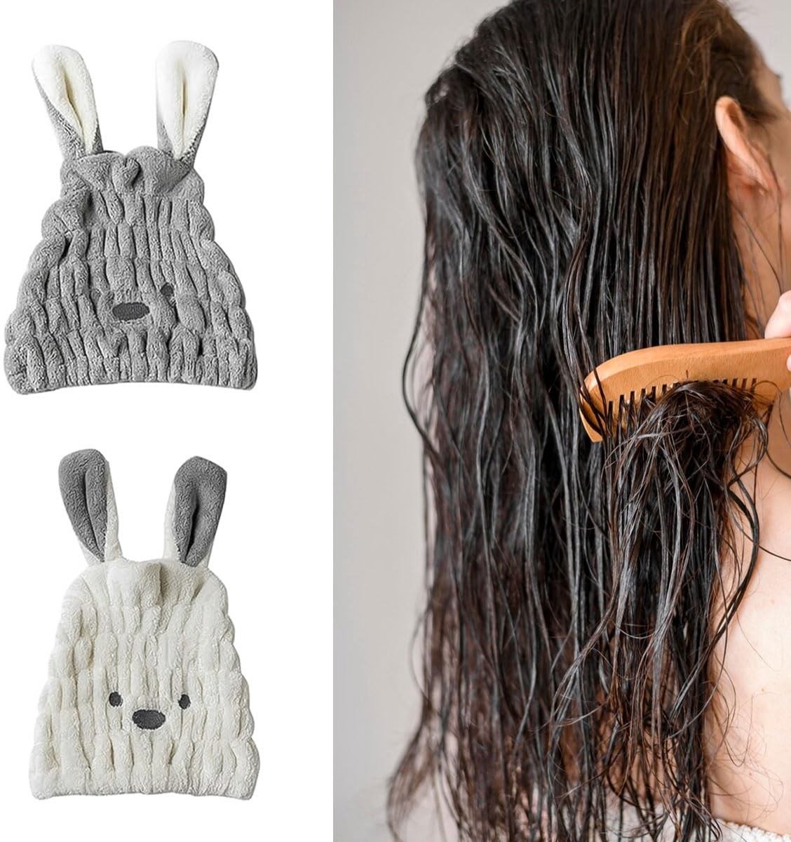 Dailygoods - Microvezel Droogkapje voor Vrouwen met Konijnenoren