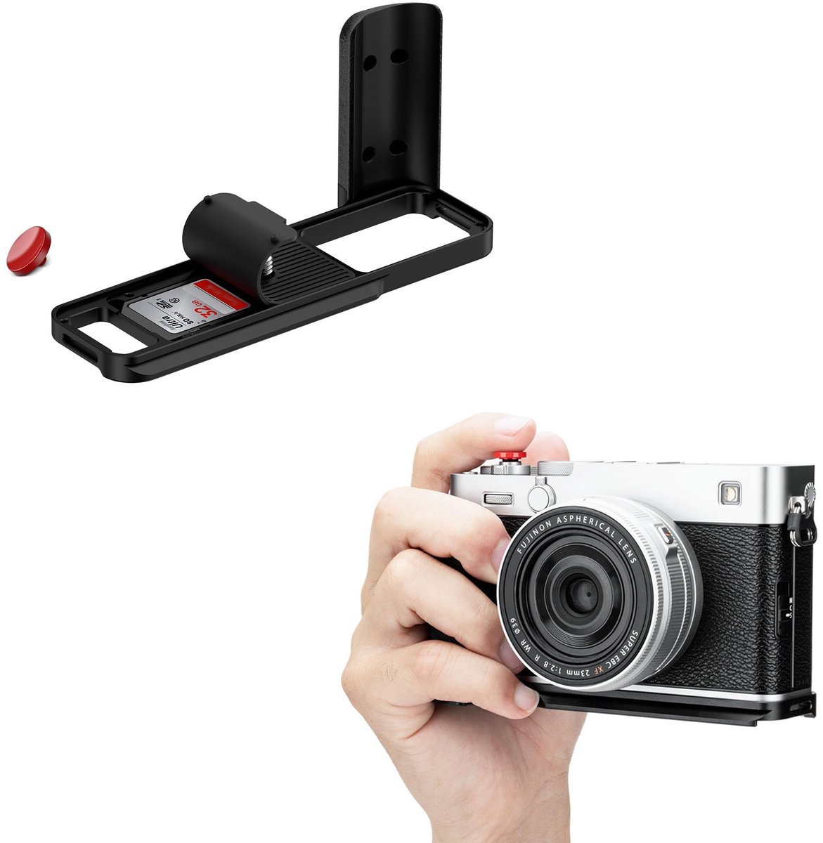 Dailygoods - Metalen L-vormige Grip met Sluiterknop voor Fujifilm X-E5