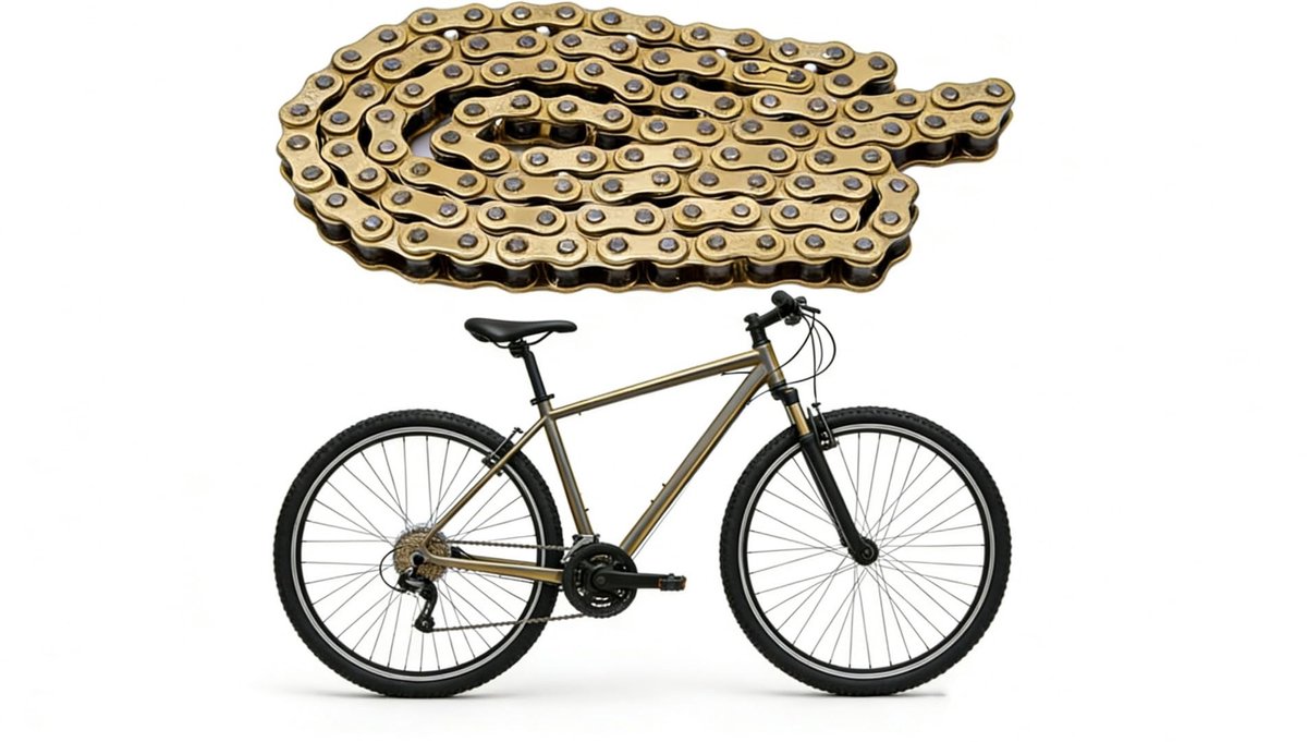 Dailygoods - 428 Motorfiets Aandrijving Ketting 104 Link Goud Koolstofstaal