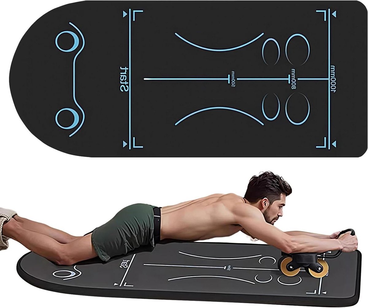 Ab Roller Mat - Oefeningsmat - Core Training - Antislip Technologie - 150 x 60 cm - Zwart