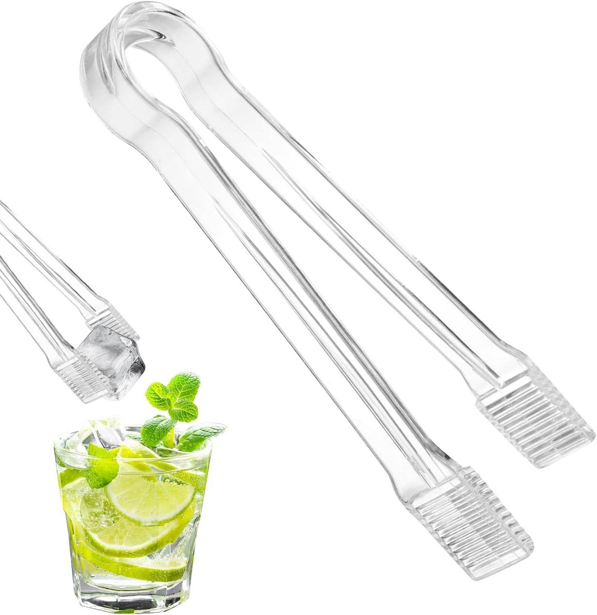 Eettang - Serveertang - Voedsel Serveren - Antislip Grip - 16 cm - Transparant