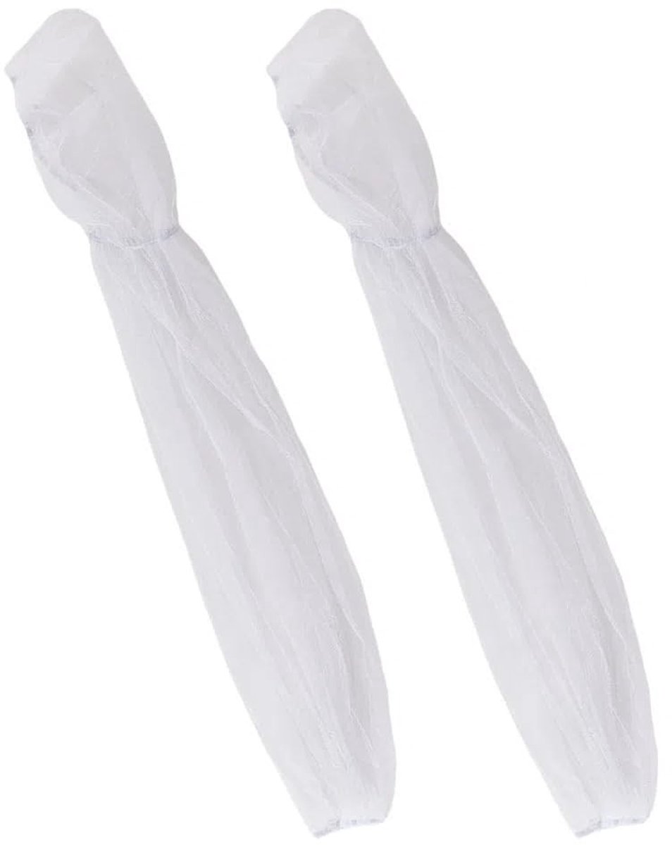 Dailygoods - Cosensi - Dailygoods - Dailygoody - Organza Mouwen - Afneembare Trouwaccessoires - Lange Vingerloze Handschoenen - Transparant - Elegantie - Perfect voor Bruiloft en Prom -