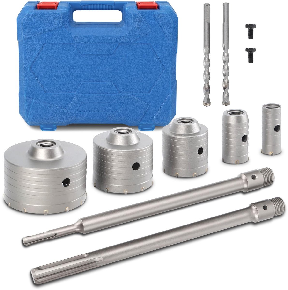 Dailygoods - Innovra - Dailygoods - Dailygoody - Betongatenzaagset - 9 stuks - Voor doe-het-zelvers - 5 verschillende diameters - Nauwkeurig boren - Geschikt voor professionals