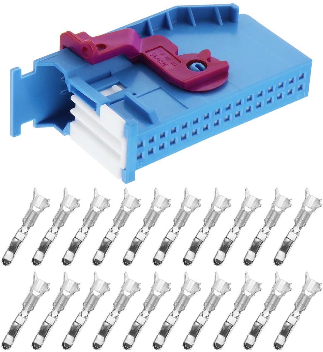 Dailygoods - Dailygoody - 32 Instrumenten Dashboard Plug Connector - Auto Connector met Terminals - Blauw - Compatibel met VW - Geschikt voor Audi en Skoda