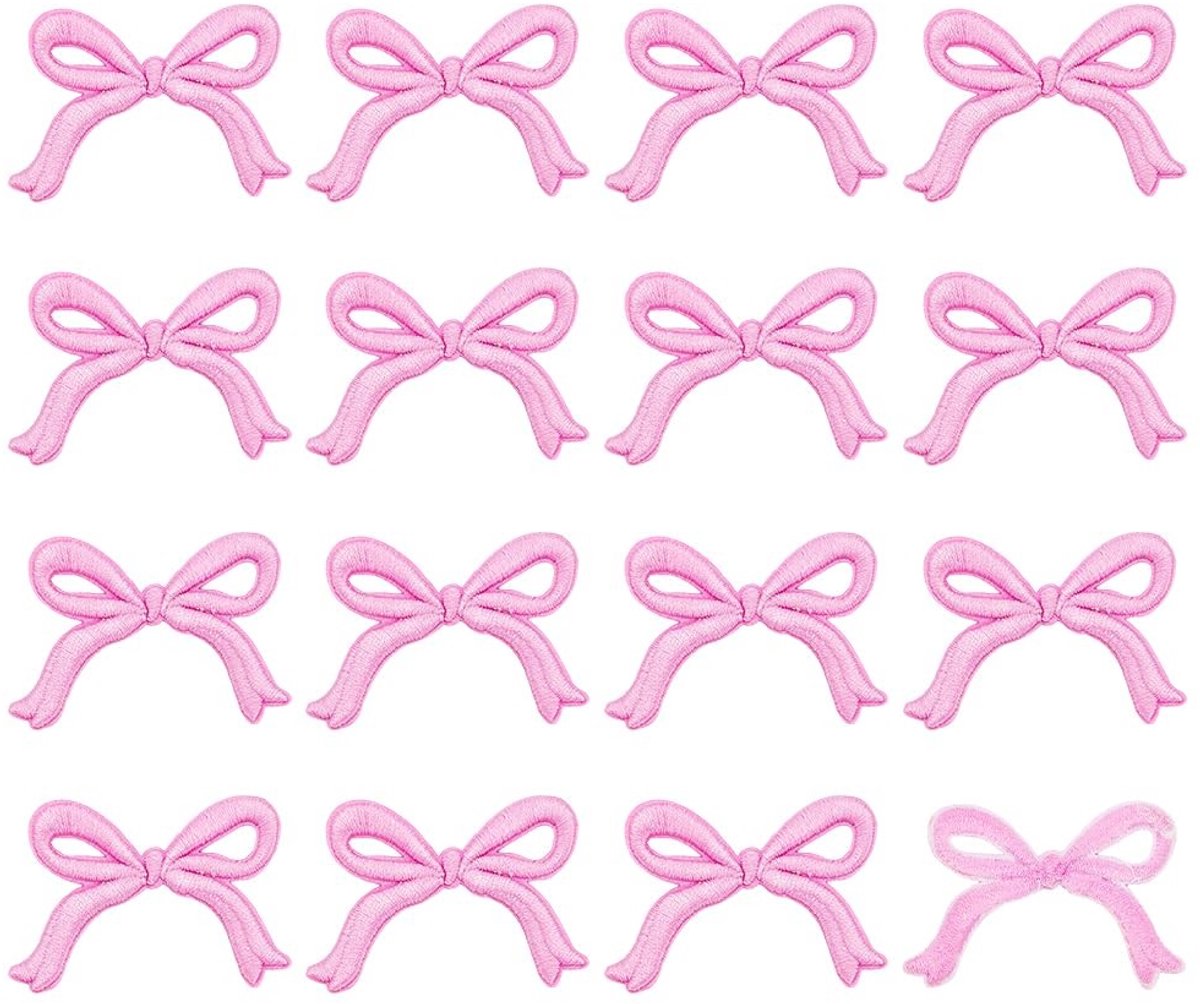 Dailygoods - Dailygoody - Strikknoopflard - Kledingreparatie - Roze - Borduurwerk - Decoratie voor jeans, hoeden en meer - Geschikt voor DIY-projecten