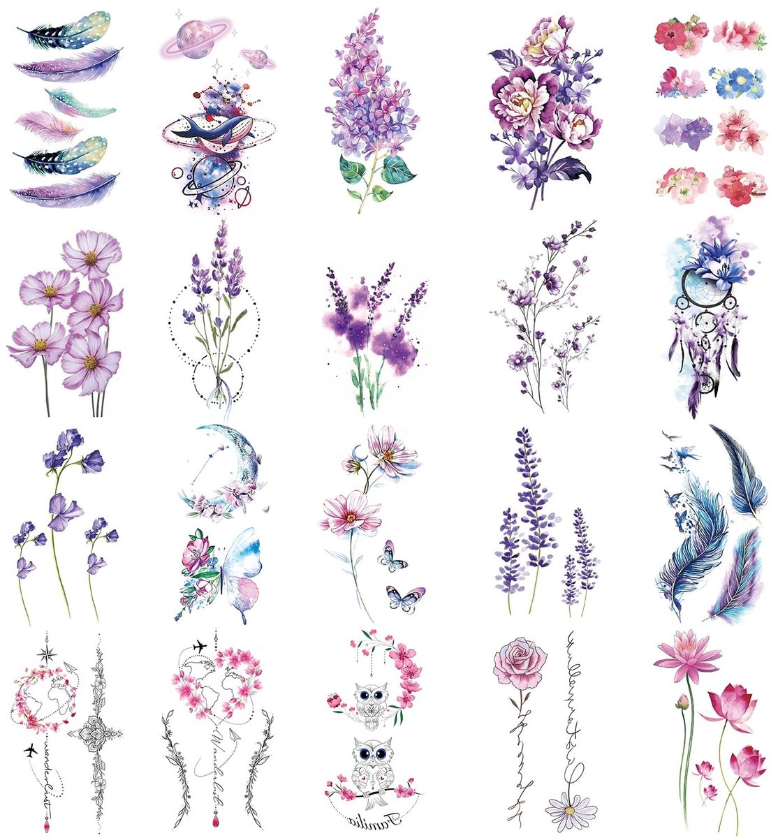 Dailygoods - Dailygoody - Tijdelijke Tatoeage - Zelfklevende Tatoeages - Waterdicht - 20 stuks - Nep Tatoeage Stickers - Geschikt voor Volwassenen