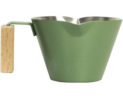 Roestvrijstalen Mok - Dubbele Uitloop - Koffie Bereiden - Ergonomische Handgreep - 100 ml - Donkergroen