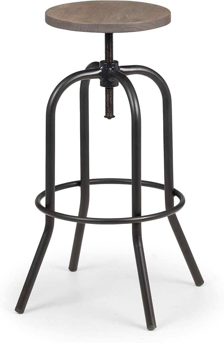 Barkruk - Barstoel - Aan de bar zitten - Verstelbare zitting - 88 cm zithoogte - Mokka Elm Zwart
