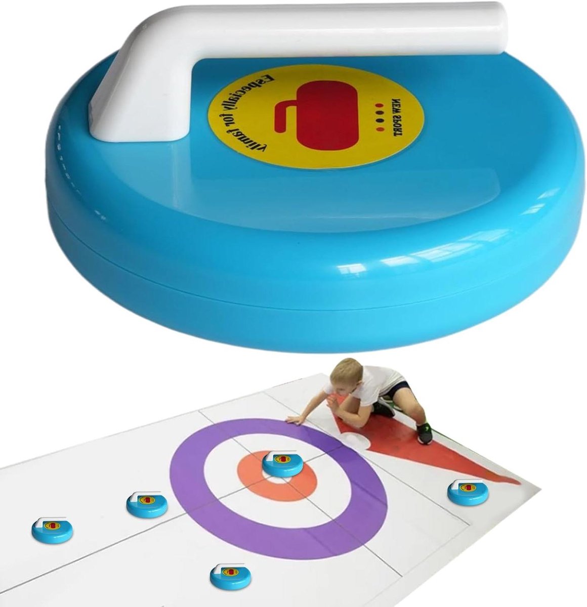 Tafel Curling Spel - Binnenspeelgoed Vloer - Familie Bijeenkomst - Geen IJsbaan Nodig - 14 x 14 x 12 cm