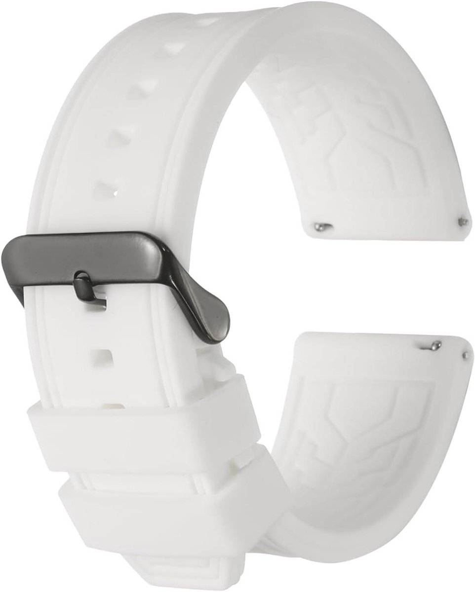 Horlogeband - Siliconen band - Dagelijks gebruik - Snelwissel systeem - 26mm breed - Wit