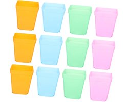 Kleine Bloempotten - Starterspotjes Planten - Zaaien en Stekken - Met Drainage Gaten - 40 Stuks 8x7cm - Diverse Kleuren