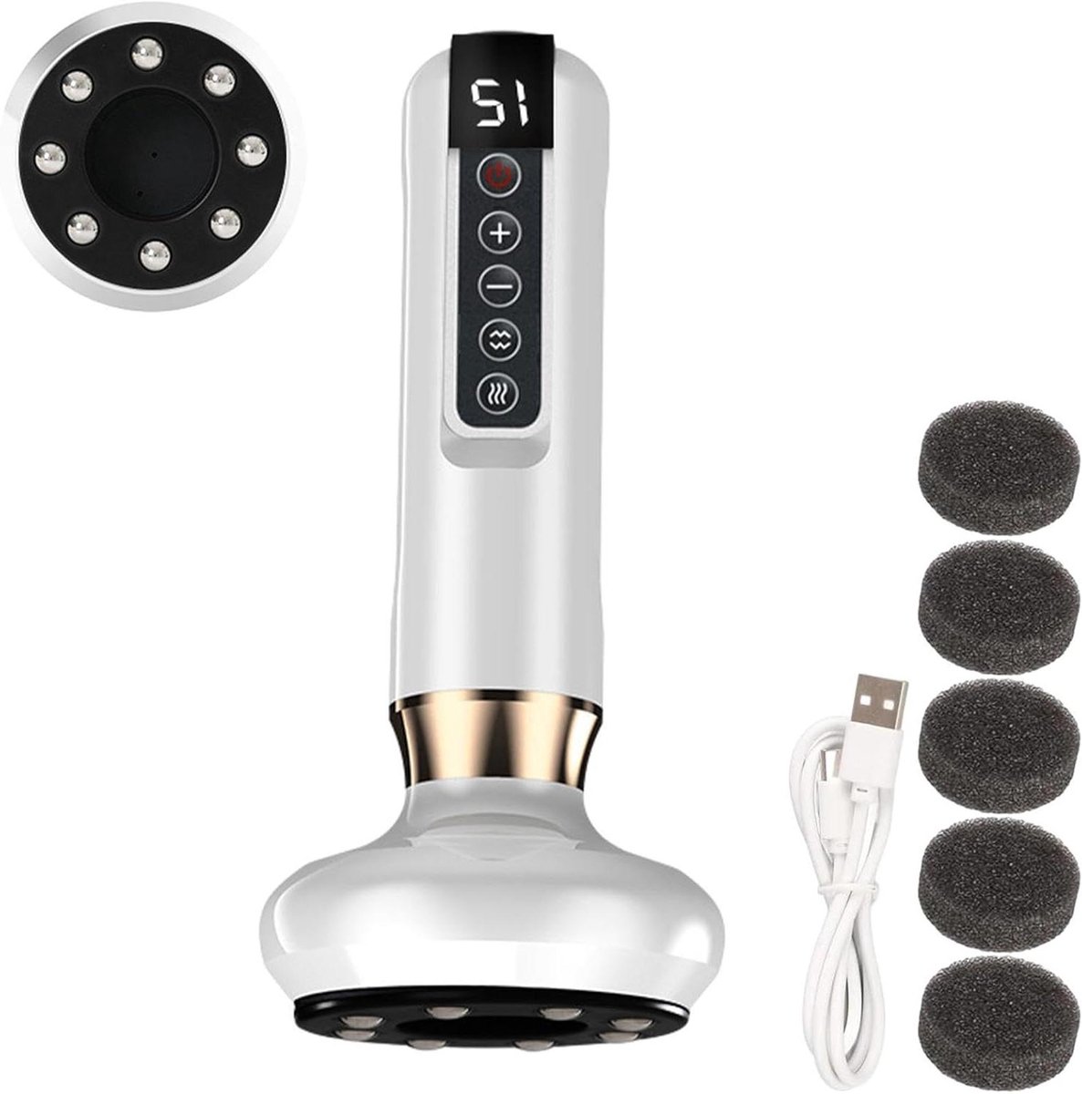 Elektrische cupping set - Massage apparaat - Spierontspanning stimuleren - 3-in-1 functie - 243 cm - Zwart