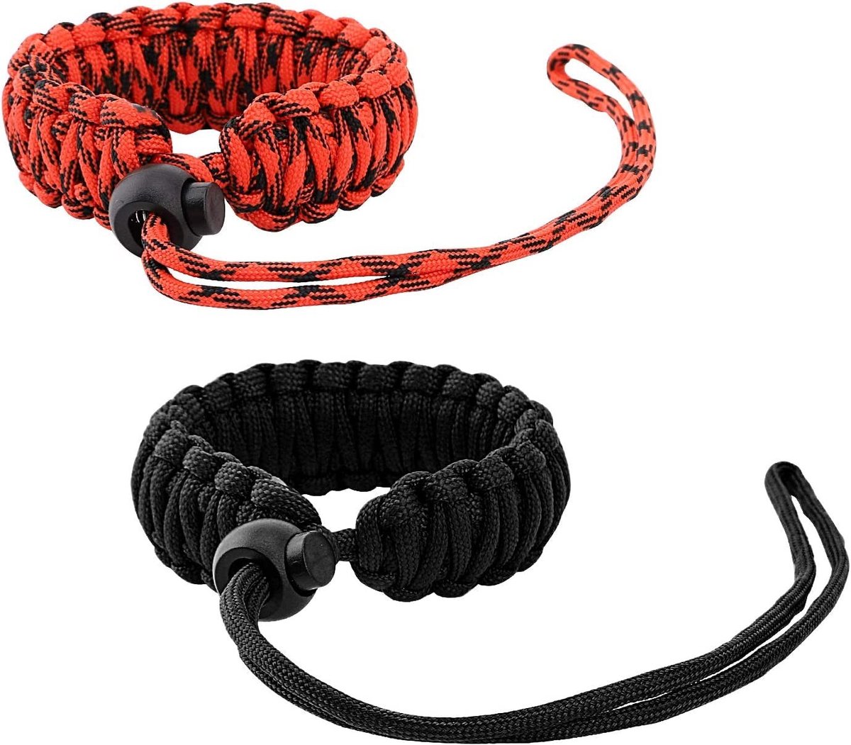 Dailygoods - Dailygoody - Camera Polsband - Verstelbare Camera Strap - Comfortabel Draaggemak - Zwart & Rood - Duurzaam Paracord - Geschikt voor en Systeemcamera...