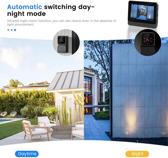 Novari - Video deurbel - Deurbel - Video deurbel met camera - Deurbel draadloos - Deurbel met camera - 4,3 inch IPS scherm - 2.4G — afbeelding 5