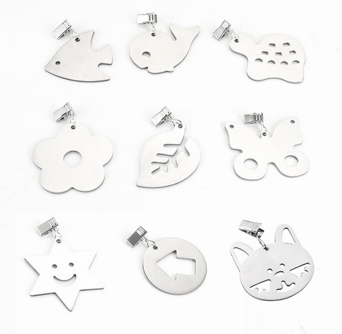 Dailygoods - Dailygoody - Tafelkleedclips - Roestvrij staal - Stevig en duurzaam - 9 stuks - Perfect voor binnen en buiten - Ideaal voor bruiloften en feesten