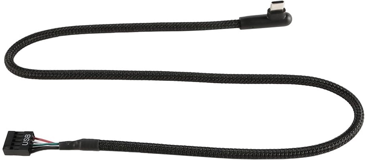 Dailygoods - USB 9-pins naar Type-C Kabel 90 Graden Elleboog Adapter