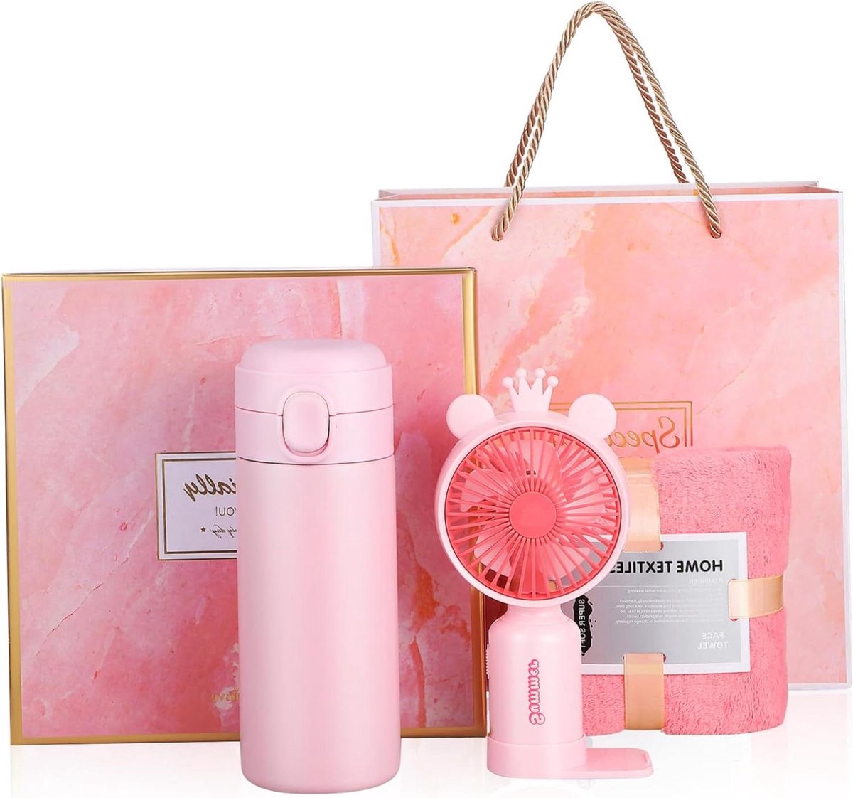 Wellness Cadeau Set - Verzorgingspakket Cadeau - Feestelijke Gelegenheden - Praktische Items - 25 x 24 x 12 cm - Roze
