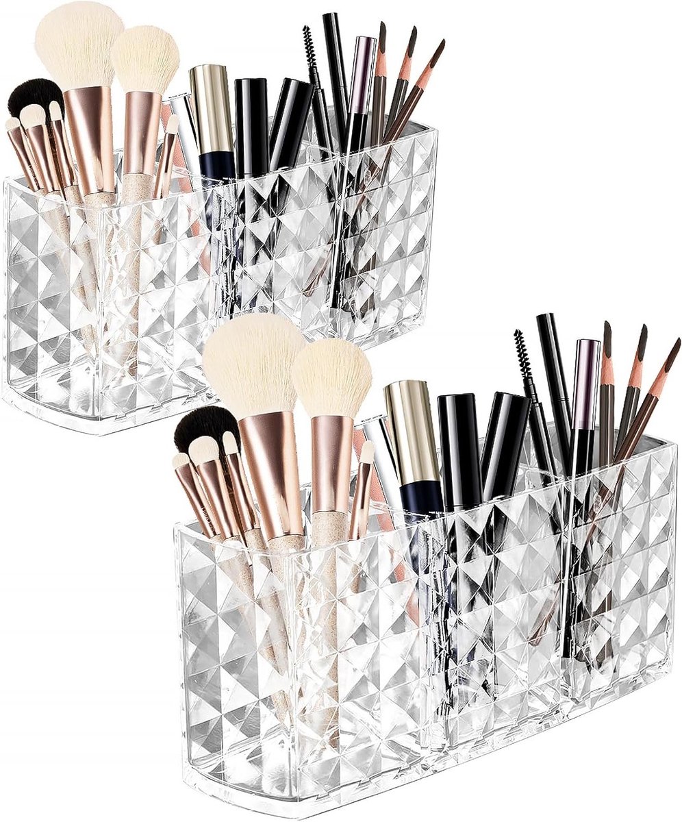 Make-up Organizer Set van 2 Stuks, Cosmetica Opbergdoos voor Kwasten en Make-up, Perfect voor de Make-up Tafel