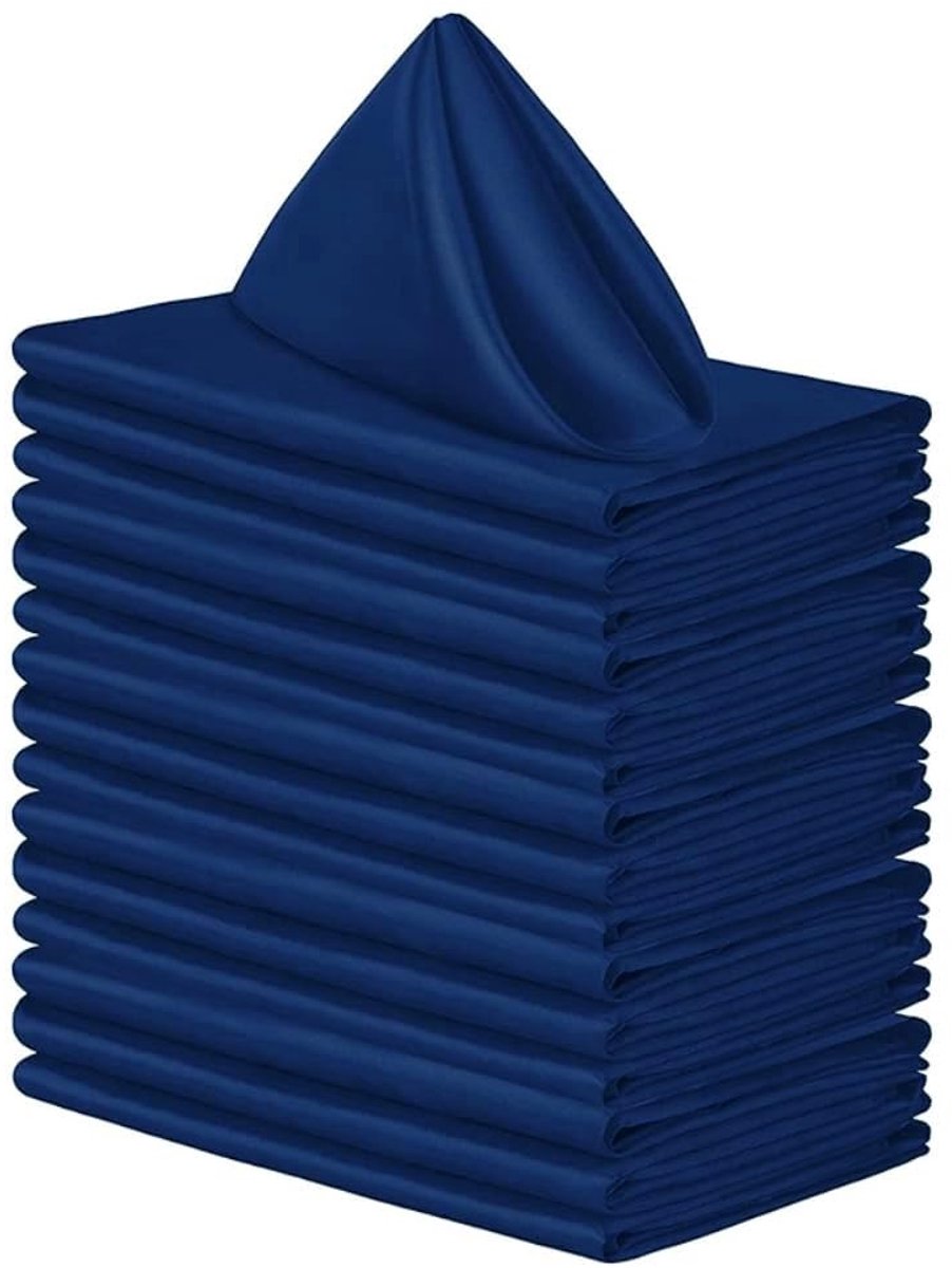 Dailygoods - Set van 4 Herbruikbare Stoffen Servetten in Marineblauw