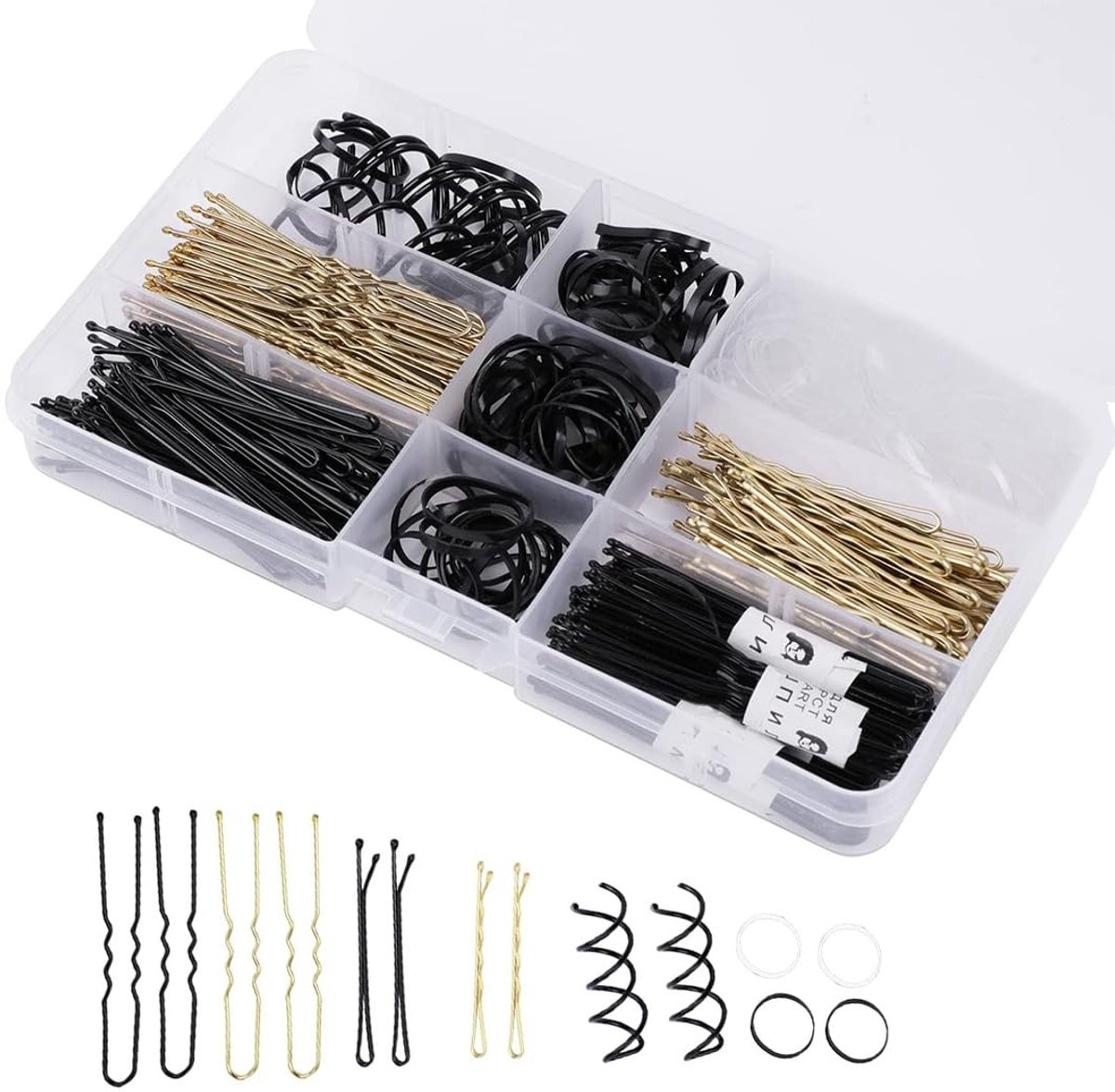 Dailygoods - Haarspeldenset met 343 Stuks, Inclusief Opbergdoos