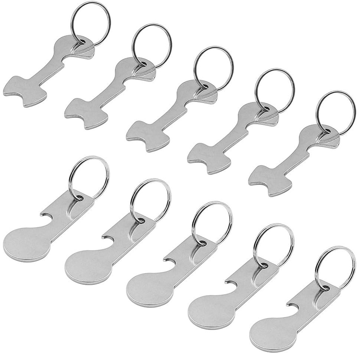 Dailygoods - Anti-Verloren Tag Sleutelhanger voor Winkelwagentjes - Pack van 10
