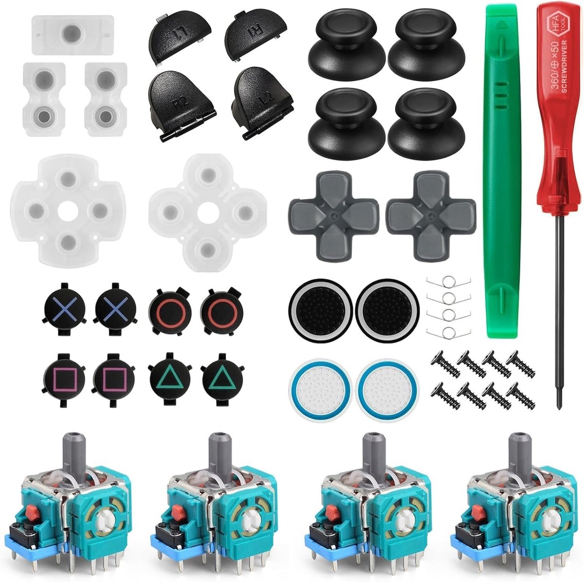Dailygoods - Vervangende Controller Thumbsticks en Pads voor PS4