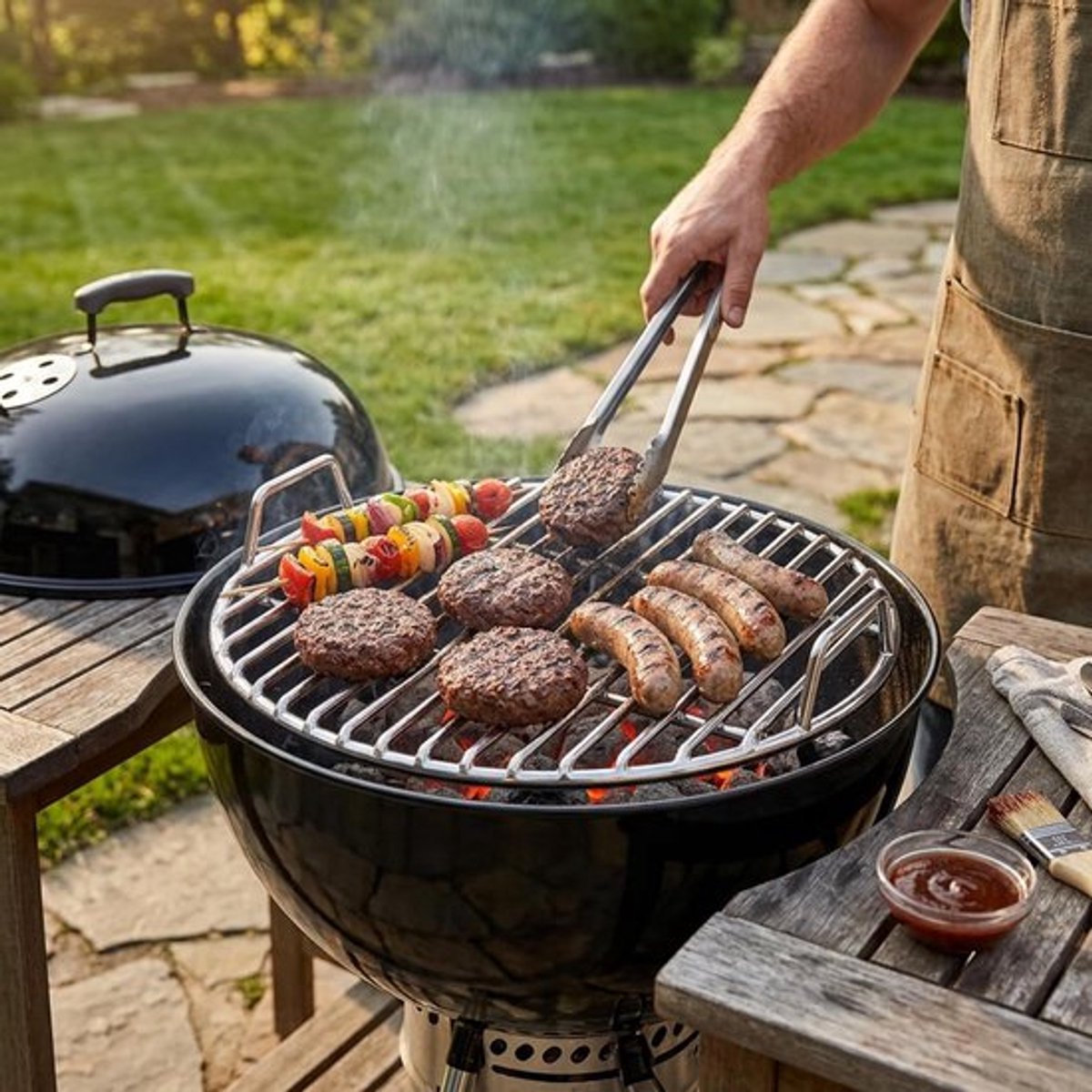 Barbecuerooster RVS - Buitengrill - Barbecuerooster- BBQ Grill - Rond - 28cm - zilver