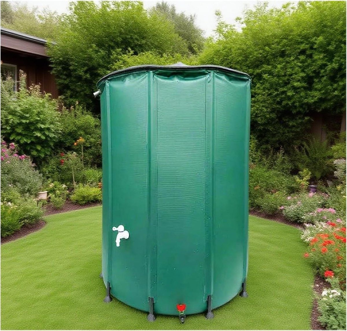 Regenwateropvangtank - Opvouwbare Regenton - Tuin Bewateren - Flexibel Ruimtebesparend - 500 Liter - Groen