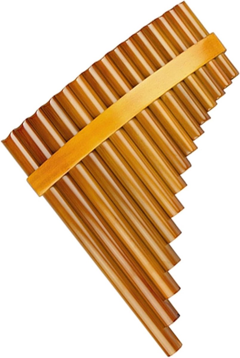 Panflute 15 Pipes Brown Panflute G Key Pan Pipes Woodwinds Bamboo Panflute (Color : Left)