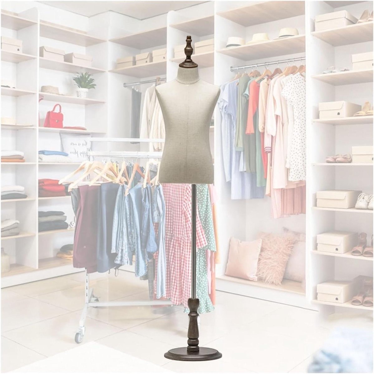 Kinderen Kleermakerspop - Kind Mannequin Poppen - Kleding Presenteren - Verstelbare Hoogte - 34-53 Inch - Beige