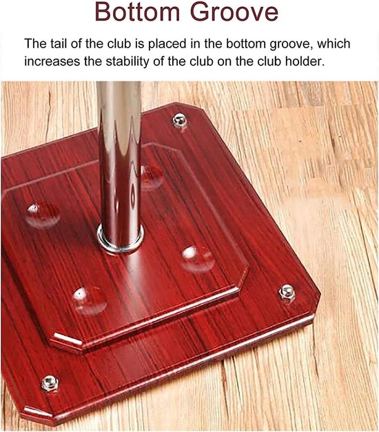 Biljart Keurek - Poolstokhouder Keuzenhanger - Opbergen Keuen - Stevig Houten Frame - 30 x 30 x 58 cm - Rood — afbeelding 4