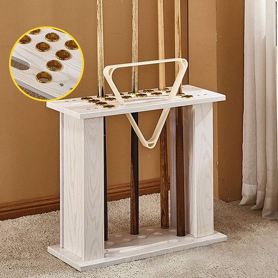 Biljartkeu Rek - Keu Houder Tafel - Biljart Accessoires Ordenen - Ruimtebesparend Ontwerp - 60X24X55 Cm - Wit — afbeelding 4