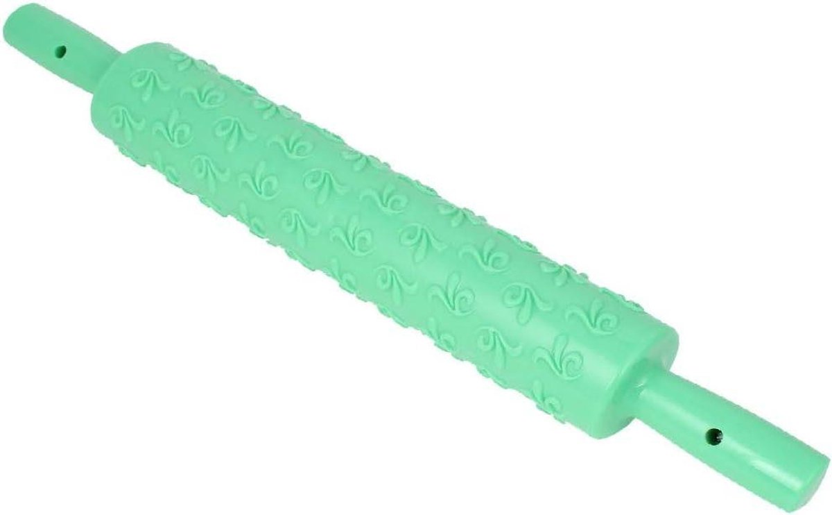 Deegroller Graspatroon - Bakvorm - Taarten Decoreren - Plastic Materiaal - 39 cm Lengte - Groen
