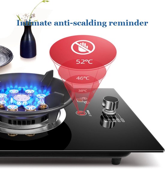 Gasfornuis 1pits - Wokbrander Tafelmodel - Outdoor Koken - 5.2 KW Vermogen - LPG - Zwart — afbeelding 3