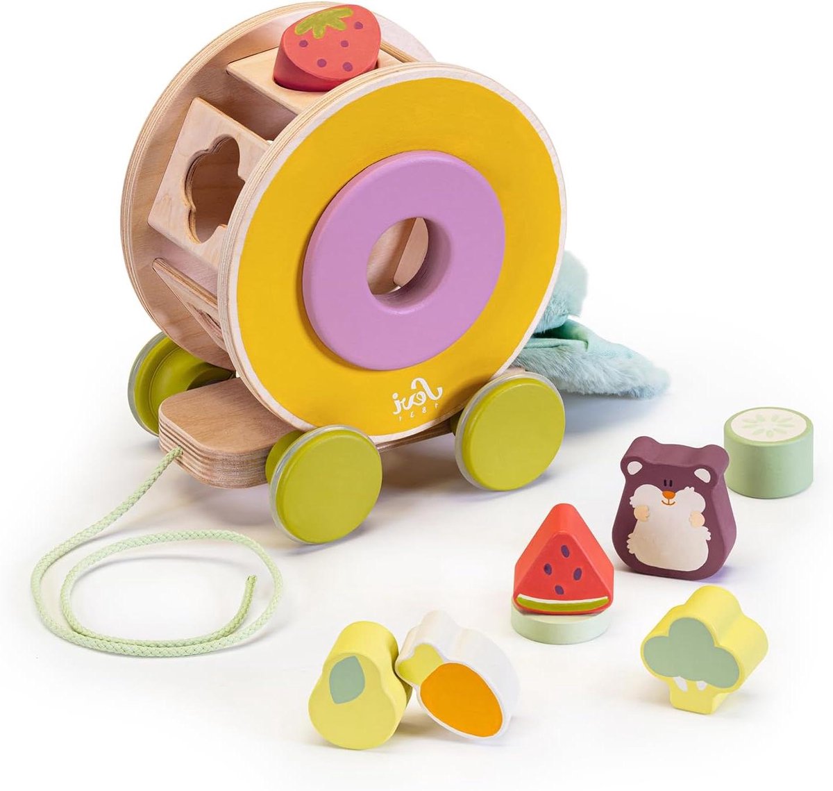 Trekbare hamster (9 stuks) Sevi | educatieve spellen van hout voor kinderen 0+ 1+ 2+ | 23 x 20 x 13 cm | eerste games | model 83133