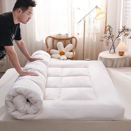 Dikke Futonmatras - Opvouwbare Slaapmat - Comfortabel Slapen - Ademend Zomer/Winter - 10 cm Dik - Zwart — afbeelding 3