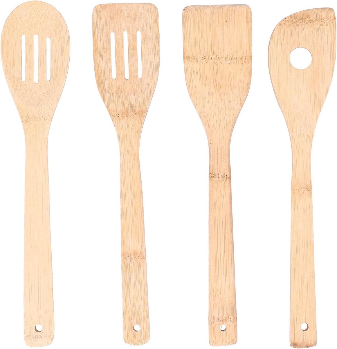 Keukengerei Set - Bamboe Spatels - Koken & Bakken - Hittebestendig & Krasvrij - 4 Delen - Houtkleur