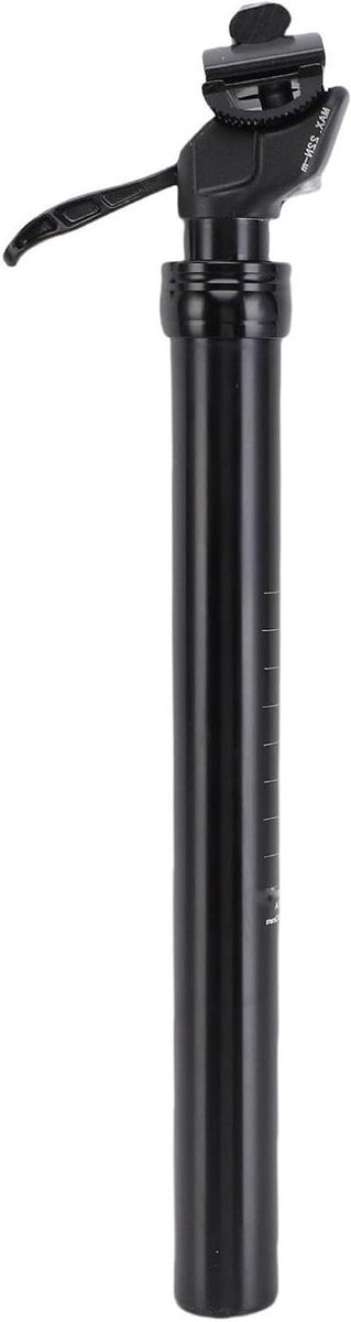 Geveerde Zadelpen - Schokdemper Zadel - Comfortabel Fietsen - Verstelbare Hoogte - 30.9mm Diameter - Zwart
