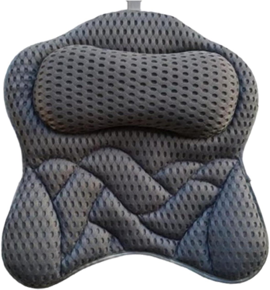 Badkussen - Nekkussen - Ontspannen in bad - 4D ademend mesh - 46 x 42 cm - Grijs