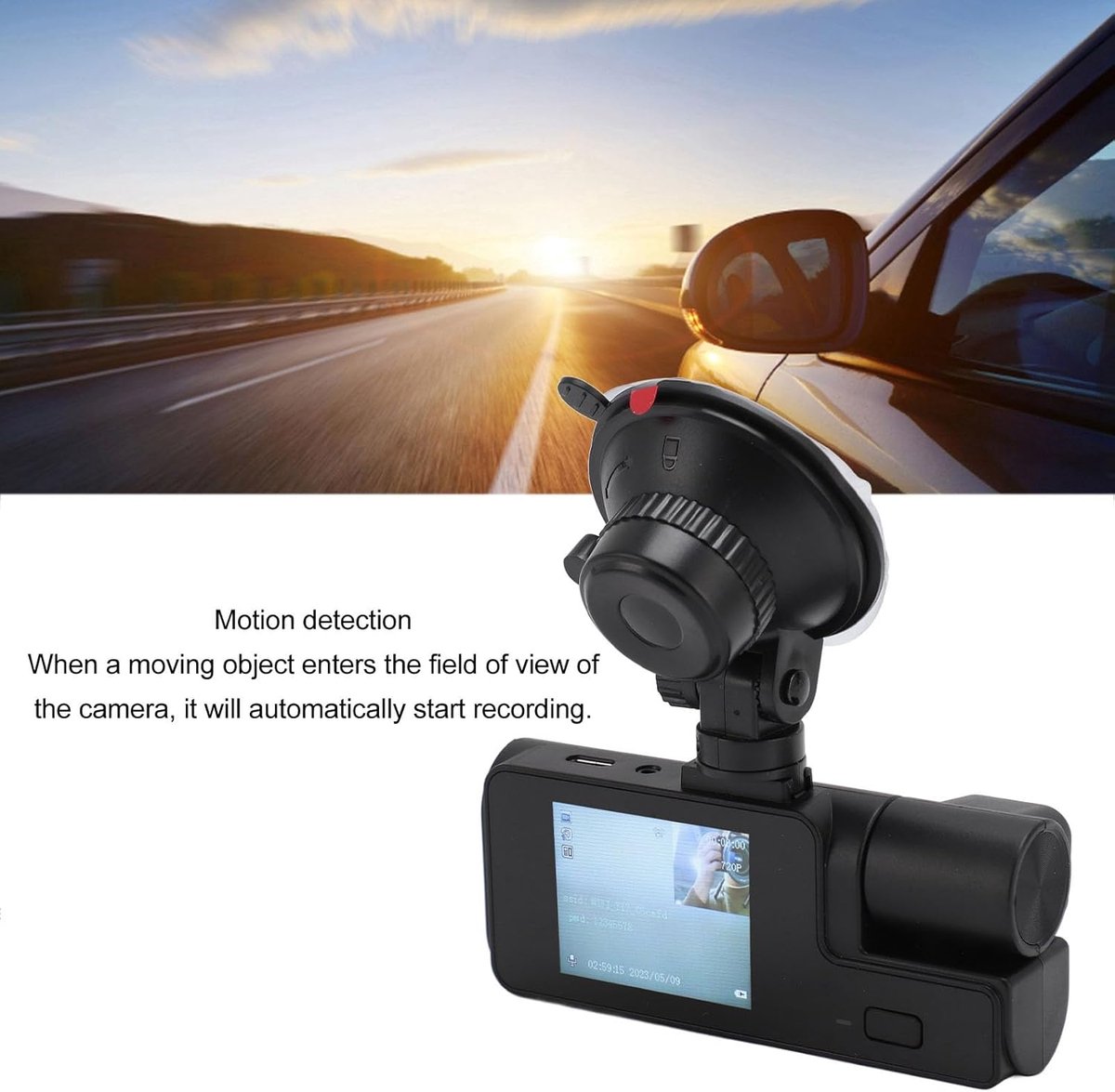 Dashcam 3 Kanaals - Auto Camera - Veilige Rit - Draadloze Bediening - 15 x 11 x 7 cm - Zwart – foto 2