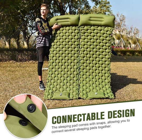 Kampeer Slaapmat - Luchtbed Outdoor - Comfortabel Slapen - Snel Opgeblazen - 78.7 x 27.6 Inch - Groen — afbeelding 5