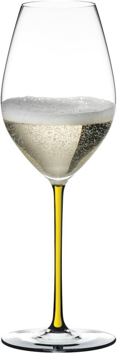 Champagne glas - Feestelijk glas - Proosten met bubbels - Handgemaakte steel - 468 ml - Geel